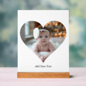 Ontwerp je eigen enkele hartvormige foto acryl bord (Neutraal)