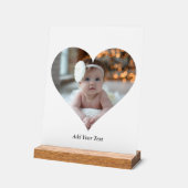 Ontwerp je eigen enkele hartvormige foto acryl bord (Hoek)