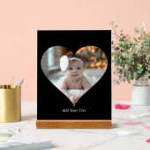 Ontwerp je eigen enkele hartvormige foto acryl bord (Huwelijk)