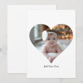 Ontwerp je eigen enkele hartvormige foto bedankkaart (Voorkant / Achterkant)