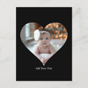 Ontwerp je eigen enkele hartvormige foto briefkaart