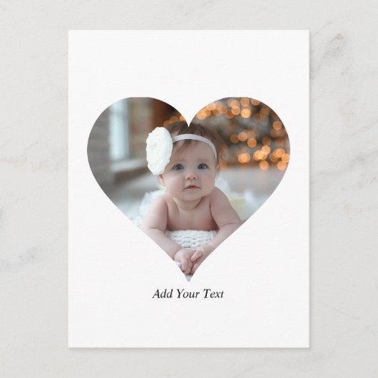 Ontwerp je eigen enkele hartvormige foto briefkaart (Voorkant)