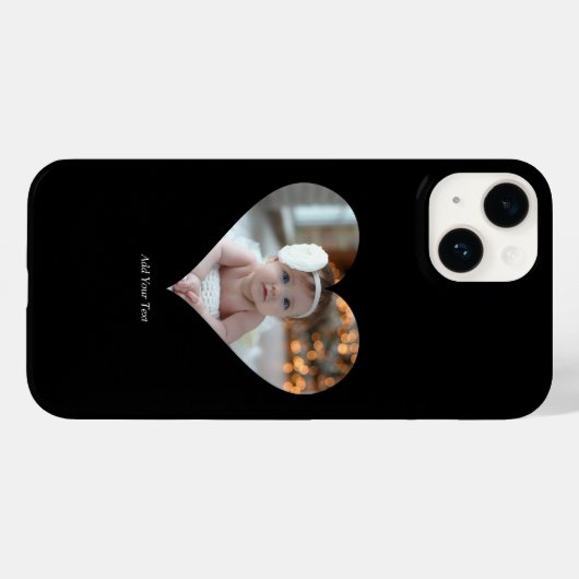 Ontwerp je eigen enkele hartvormige foto Case-Mate iPhone case (Achterkant (horizontaal))