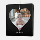 Ontwerp je eigen enkele hartvormige foto keramisch ornament (Links)