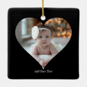 Ontwerp je eigen enkele hartvormige foto keramisch ornament (Achterkant)