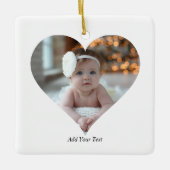 Ontwerp je eigen enkele hartvormige foto keramisch ornament (Voorkant)