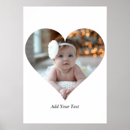 Ontwerp je eigen enkele hartvormige foto poster