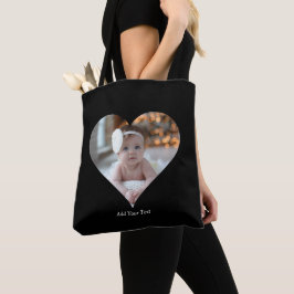 Ontwerp je eigen enkele hartvormige foto tote bag