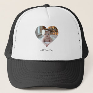 Ontwerp je eigen enkele hartvormige foto trucker pet