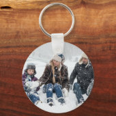 Ontwerp je eigen familiefoto op maat sleutelhanger (Voorkant)