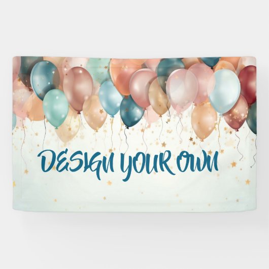 Ontwerp Je Eigen Feestballonnen Spandoek (Horizontaal)