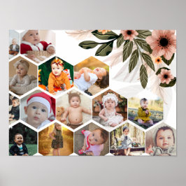 Ontwerp je eigen Floral 15 fotocollage Poster