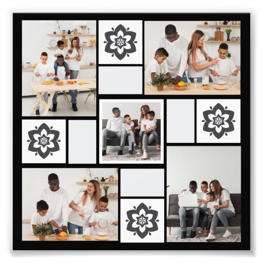 Ontwerp je eigen Floral 5 fotocollage Foto Afdruk (Voorkant)