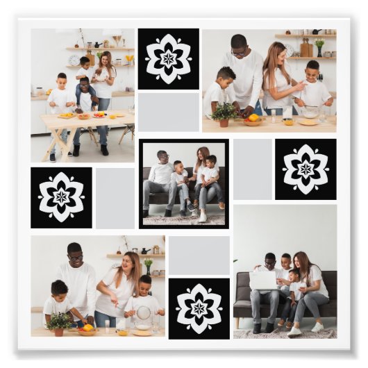 Ontwerp je eigen Floral 5 fotocollage Foto Afdruk (Voorkant)