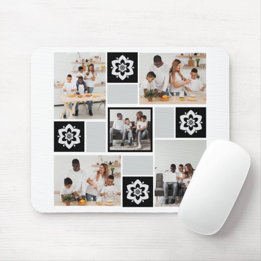 Ontwerp je eigen Floral 5 fotocollage Muismat (Met muis)