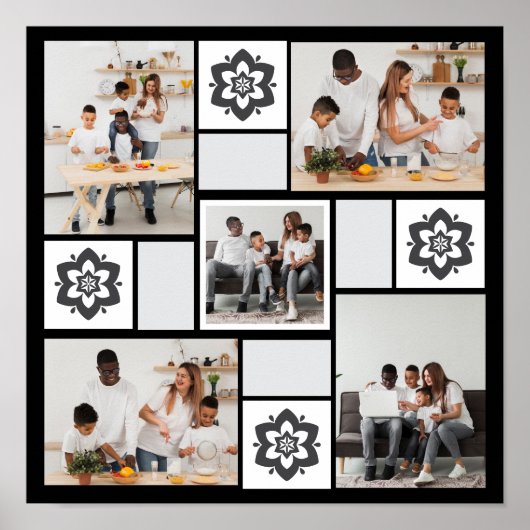 Ontwerp je eigen Floral 5 fotocollage Poster (Voorkant)