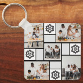 Ontwerp je eigen Floral 5 fotocollage Sleutelhanger (Voorkant)