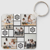 Ontwerp je eigen Floral 5 fotocollage Sleutelhanger (Achterkant)