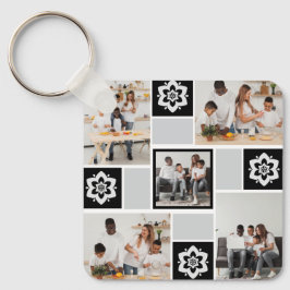 Ontwerp je eigen Floral 5 fotocollage Sleutelhanger