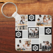Ontwerp je eigen Floral 5 fotocollage Sleutelhanger (Voorkant)