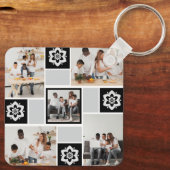 Ontwerp je eigen Floral 5 fotocollage Sleutelhanger (Achterkant)
