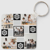 Ontwerp je eigen Floral 5 fotocollage Sleutelhanger (Achterkant)