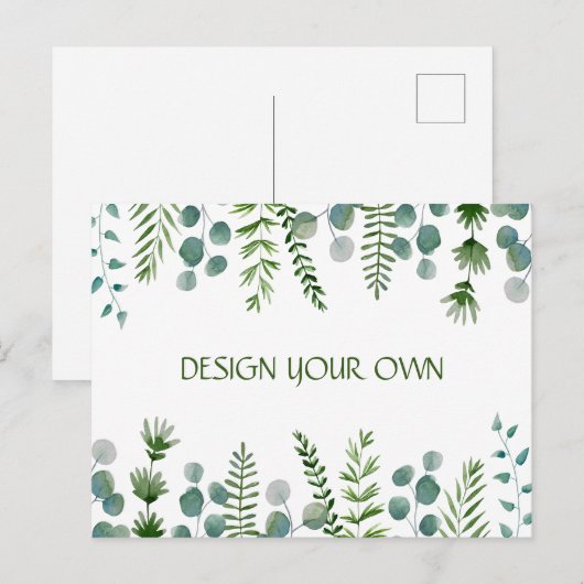 Ontwerp je eigen floral Invitation Briefkaart (Voorkant / Achterkant)