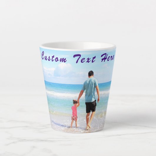 Ontwerp Je Eigen Foto Latte Mok Met Aangepaste Tek (Voorkant)