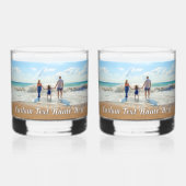 Ontwerp je eigen foto met aangepaste tekst Geperso Whisky Glas (Voorkant)