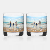 Ontwerp je eigen foto met aangepaste tekst Geperso Whisky Glas (Achterkant)