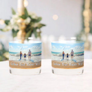 Ontwerp je eigen foto met aangepaste tekst Geperso Whisky Glas