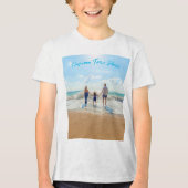 Ontwerp je eigen foto-T-shirt met aangepaste tekst Tri-Blend Shirt (Voorkant)