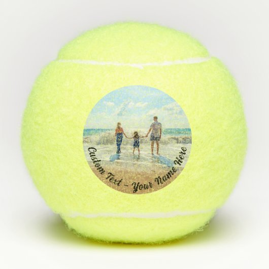Ontwerp Je Eigen Foto Tennisballen Aangepaste Teks (Voorkant)