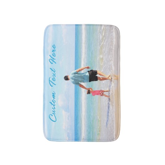 Ontwerp je eigen fotobadmat met aangepaste tekst badmat (Voorkant Verticaal)