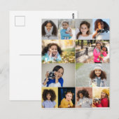 Ontwerp je eigen fotocollage met 12 foto's briefkaart (Voorkant / Achterkant)