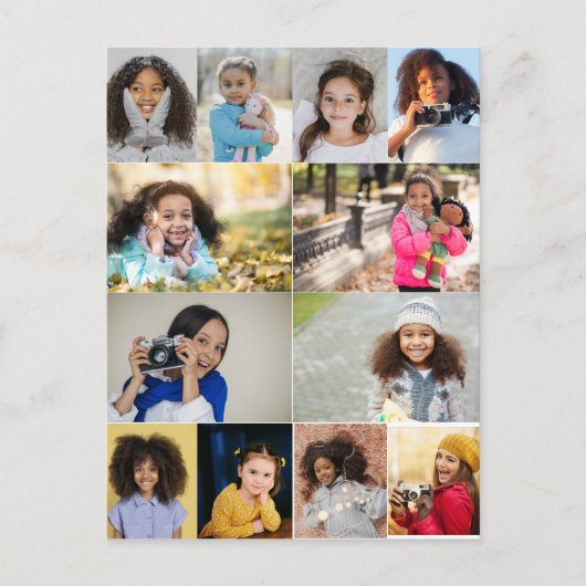 Ontwerp je eigen fotocollage met 12 foto's briefkaart (Voorkant)