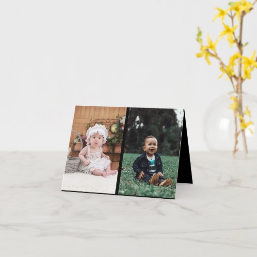 Ontwerp je eigen fotocollage met 2 foto's kaart (Gele Bloem)