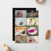 Ontwerp je eigen fotocollage met 8 foto's notitiekaartje (Voorkant / Achterkant in situ)