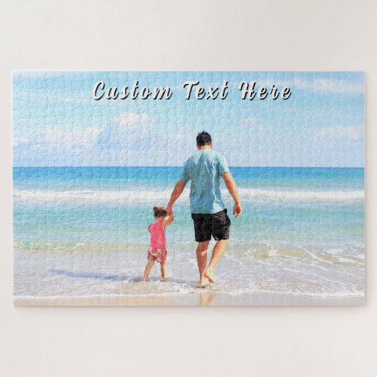 Ontwerp je eigen fotopuzzelcadeau met tekstnaam legpuzzel (Horizontaal)