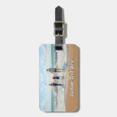 Ontwerp Je Eigen Fotoreislabel met Aangepaste Teks Bagagelabel (Voorkant verticaal)