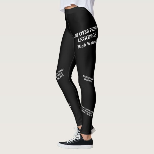 Ontwerp je eigen gepersonaliseerde High Waist Blac Leggings (Links)
