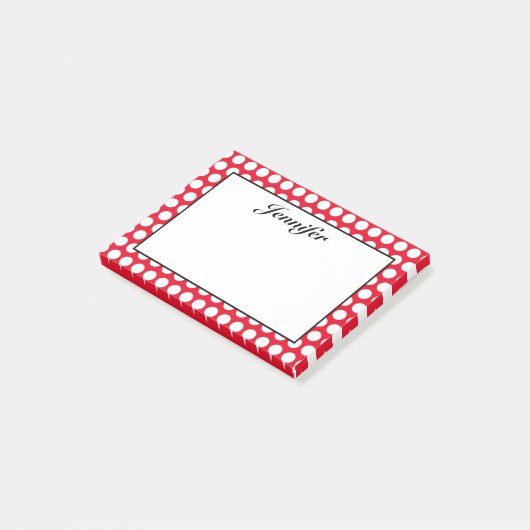 Ontwerp je eigen gepersonaliseerde witte stippen post-it® notes (Schuin)