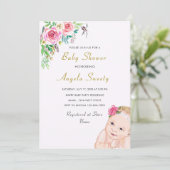 Ontwerp je eigen Happy Baby shower-uitnodiging (Staand voorkant)