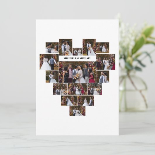 Ontwerp Je Eigen Hartvormige Fotocollage Aankondiging (Staand voorkant)