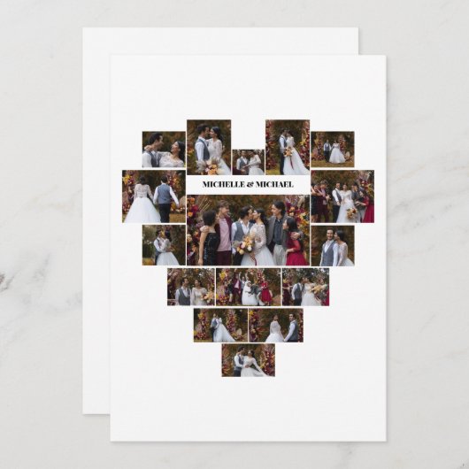 Ontwerp Je Eigen Hartvormige Fotocollage Aankondiging (Voorkant / Achterkant)