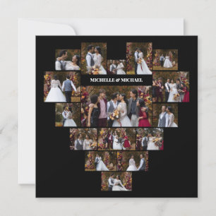 Ontwerp Je Eigen Hartvormige Fotocollage Aankondiging