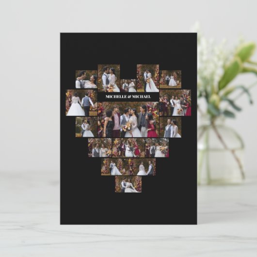 Ontwerp Je Eigen Hartvormige Fotocollage Aankondiging (Staand voorkant)