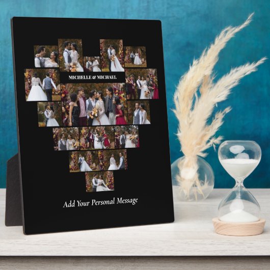 Ontwerp Je Eigen Hartvormige Fotocollage Fotoplaat (Zijkant)