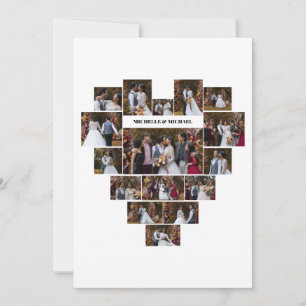 Ontwerp Je Eigen Hartvormige Fotocollage Notitiekaartje