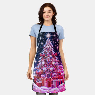 Ontwerp Je Eigen Helder Gelukkig Kerstboom Koks Schort